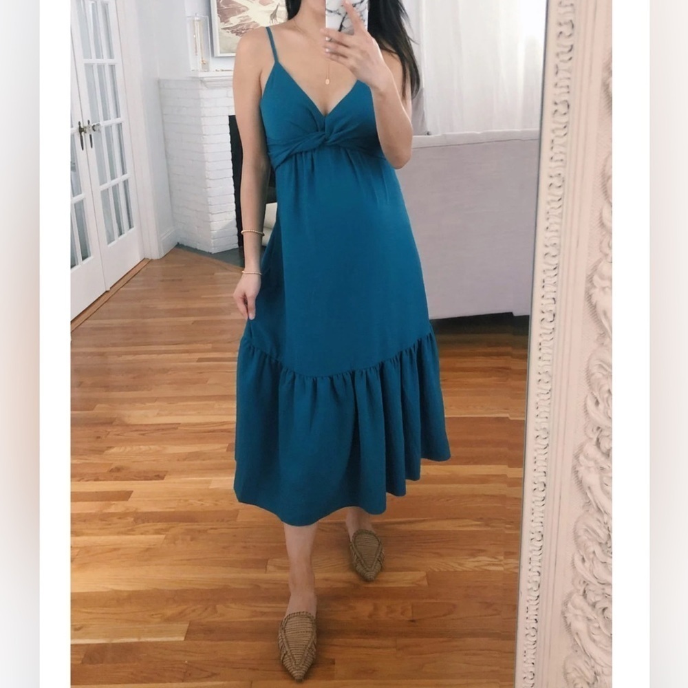 Banana republic blue teal midi dress NWT size 6